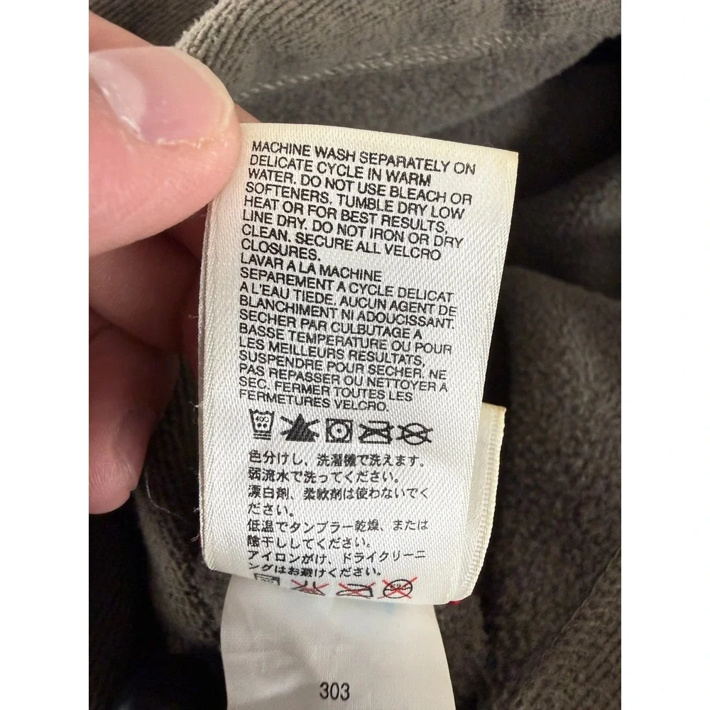 The North Face Size M Full Zip Hooded Fleece Jacket Olive Green Long Sleeve Mens